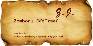 Zombory József névjegykártya