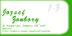 jozsef zombory business card